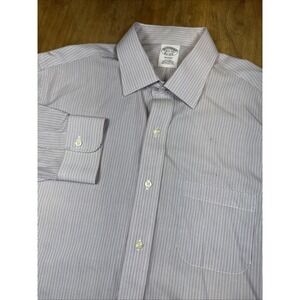 Brooks Brothers Regent Men's Long Sleeve Dress Shirt 16.5 32 Blue Striped